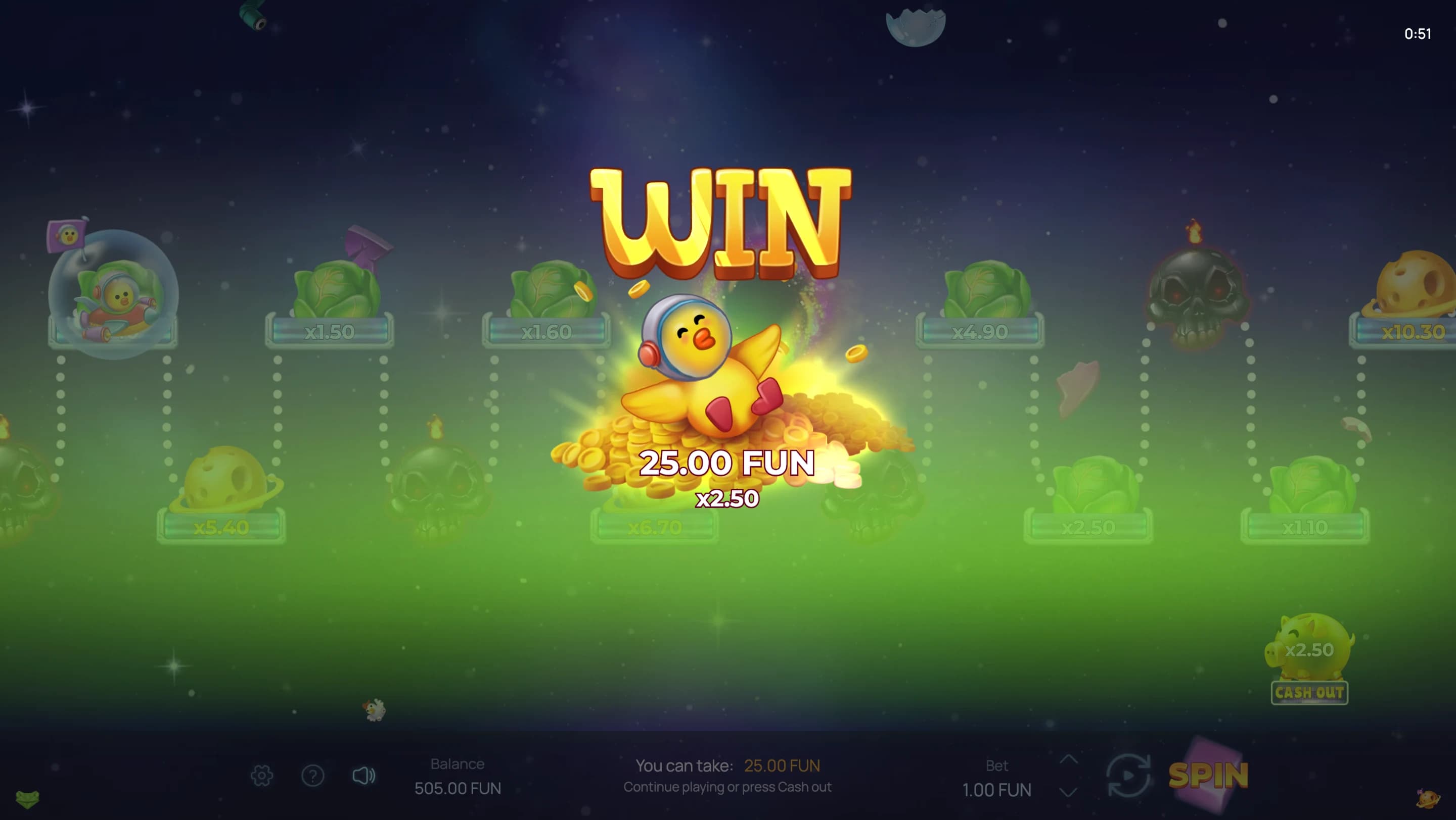 Orbital Rush — Cashout feature screenshot | Riddec Games