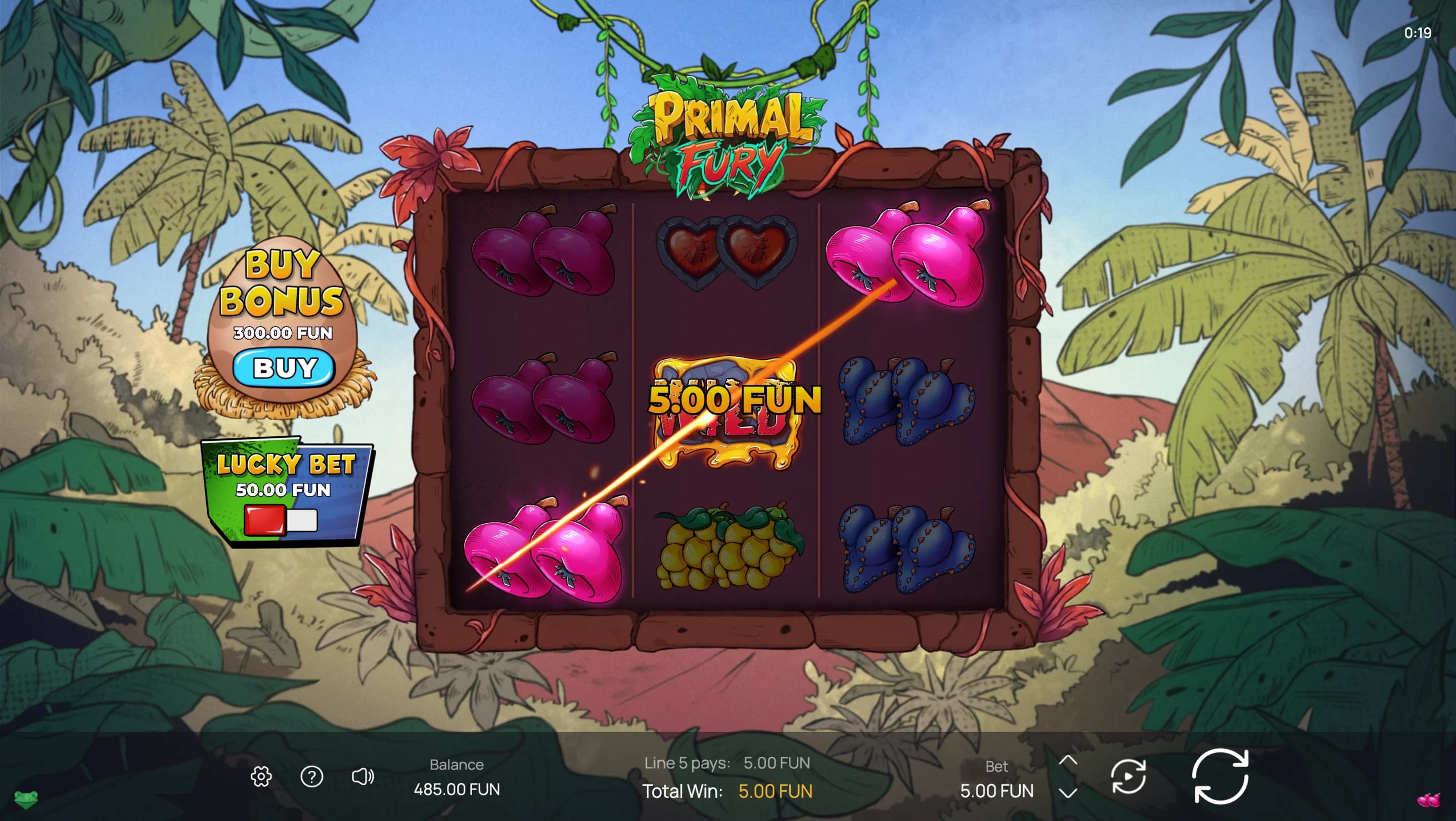 Primal Fury — Paylines feature screenshot | Riddec Games