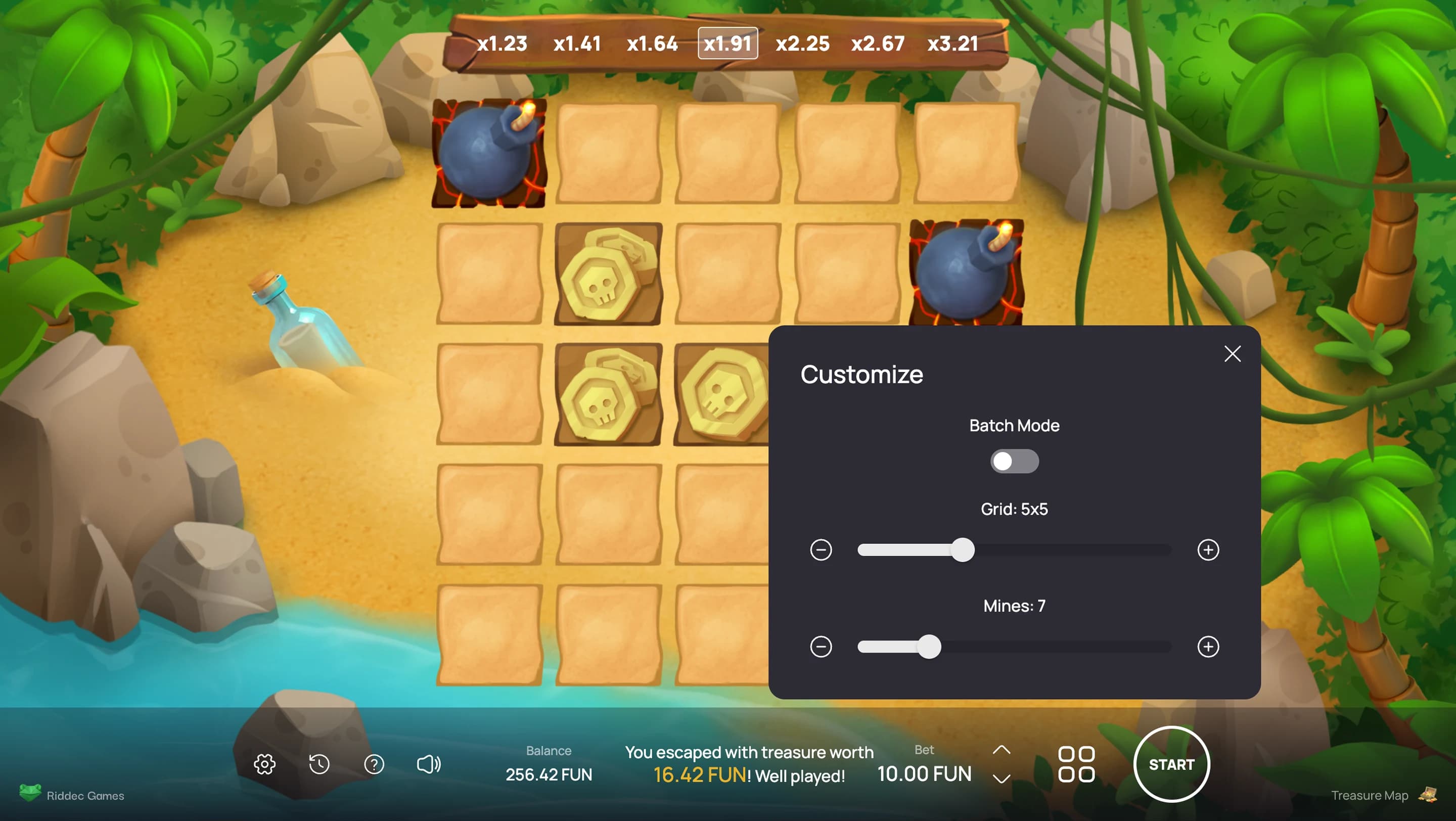 Treasure Map — Adjustable Field Size feature screenshot | Riddec Games